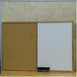 36 x 24 Combo Melamine Whiteboard / Cork Bulletin Board